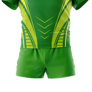 Nouvelle conception de vêtements d'équipe personnalisés, uniforme de rugby en gros, impression par sublimation, vêtements de sport en polyester, ensemble maillot et short de rugby - Product Image 5