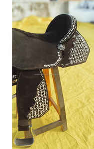 La mayoría de las ventas de cuero occidental caballo barril carreras sillín floral tallado a mano al mejor precio - Product Image 5