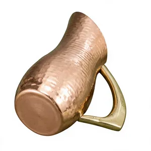 Carafe à boisson en cuivre avec poignée en laiton, design vintage, grande capacité, pour la salle à manger, autres articles de bar, écologique, réutilisable - Product Image 6