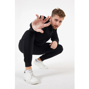 Survêtements d'hiver personnalisés pour hommes, style streetwear, couleur unie, avec capuche et poches, 100 % coton, vente en gros - Product Image 6