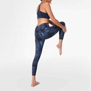 Custom Gym Mid Waist Leggings Womens Yoga <b>Pants</b> Running Workout Fitness Control Spandex/Polyester Four-Way Stretch Leggings - Product Image 3