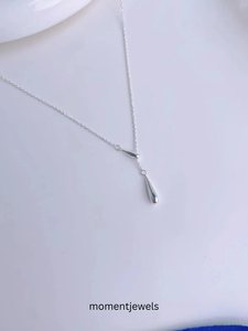 <b>Silver</b> Water Drop <b>Choker</b> Necklace Minimalist Lariat Pendant Chain for Women Party Jewelry - Product Image 1