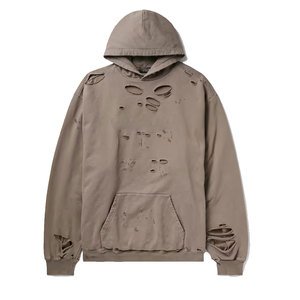 <b>Top</b> Selling OEM Service <b>Distressed</b> Hoodies Wholesale Price Distress Hoodies 100% Cotton Distress Hoodies - Product Image 1