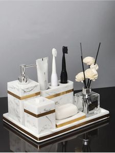 Ensemble de salle de bain contemporain en marbre, conçu pour les espaces de vie modernes, offrant un design épuré et une durabilité accrue - Product Image 3