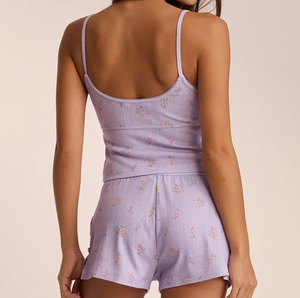 Women's Cute Breathable Knitted Eco-Friendly Smooth Pink Character Print <b>Short</b> Sleeve Pajama Set Front Turn-down Collar Elastic - Product Image 6