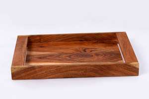 Plateau de service en bois avec poignées, plateau en bois artisanal, petit plateau de cuisine vintage, plateau shabby chic, plateau vintage - Product Image 3