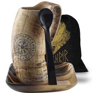 Taza de cuerno vikinga artesanal auténtica y moderna para hombres y mujeres, diseño indio original con opción de envío desde India - Product Image 5