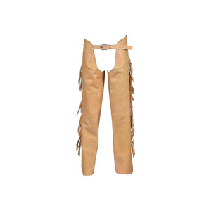 Leather <b>Equestrian</b> Pants With Fringe And Belt For Horse Riding - Product Image 1