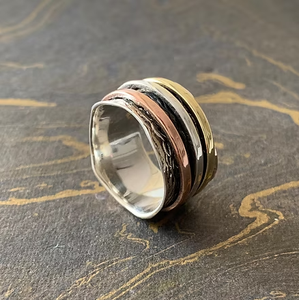 925 <b>Silver</b> Bohemia Style Unisex <b>Spinner</b> <b>Ring</b> (8.7 Grams)-Gift for Everyday & Any Occasions Wear - Product Image 3