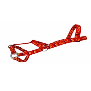 Harnais pour cheval en nylon fait main, motif rouge personnalisé, avec ferrures argentées, ajustement réglable, vente en gros - Product Image 1