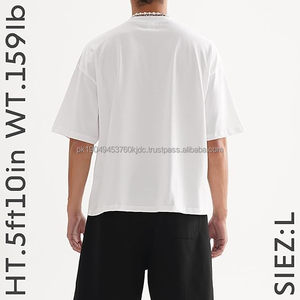 T-shirt court et ample pour homme – Coton épais 300 GSM, coupe oversize streetwear à épaules tombantes - Product Image 3