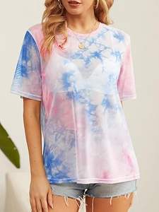 Débardeur en résille respirant pour femme, sexy, transparent, tie-dye, court, éco-responsable, pour clubbing et entraînement, t-shirts en résille tie-dye - Product Image 2