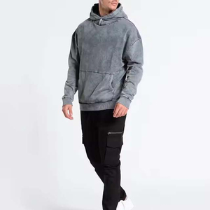 Sweat-shirts décontractés haut de gamme pour hommes, effet délavé, texture vintage, intérieur doux, coupe confortable, coutures durables, respirant - Product Image 2