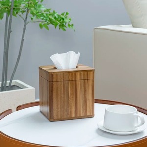 Modern Wooden Tissue Box Square Design Free Standing Home Decorative Accessory - Product Image 4