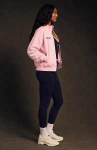 Women Pink Zip Up Jacket Stand Collar <b>Black</b> Tank Top <b>Leggings</b> Tracksuit Set Sporty Solid - Product Image 4