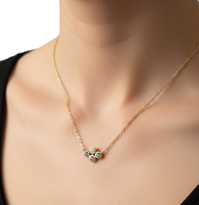 Collier de luxe multi-gemmes en or jaune massif 14K 18K pour femme, bijoux fins, collier délicat et coloré en diamants naturels - Product Image 2