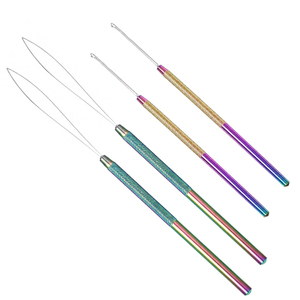 Kit Profesional de Agujas de Gancho para Tejer Cabello con Efecto Arcoíris, para Extensiones de Cabello con Micro Anillos, I-Tip y Pluma, Herramientas de Estilismo para Salón - Product Image 1