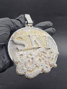 Colgante Redondo Personalizado con Nombre, Plata de Ley 925, Moissanita VVS, Estilo Hip Hop, Medallón Personalizado, Joyería Chapada en Rodio para Boda - Product Image 4