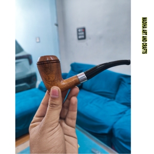 Pipa de fumar de madera hecha a mano, pipa decorativa para tabaco, estilo clásico, acabado espejo, pieza decorativa para el hogar de madiha art and crafts - Product Image 6