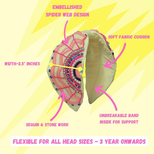 Serre-têtes en tissu lumineux avec ruban pour enfants, style américain, nœud large sur le dessus, accessoire capillaire pour les célébrations de vacances - Product Image 2