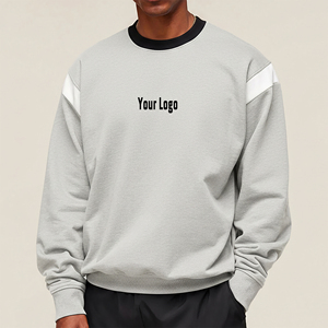 Novedad 2025: Sudadera con capucha y paneles cosidos a la moda para invierno, 100% algodón, 300 GSM, cuello redondo, de alto gramaje. - Product Image 4