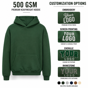 Sudaderas con Capucha Extra Grandes de Alta Calidad, 500 GSM, Algodón Grueso, Personalizadas, Sin Cordón, Unisex, con Logotipo Personalizado, Tallas Grandes para Hombre - Product Image 1