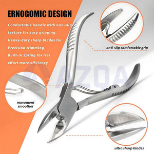 Cortaúñas Curvo de Acero Inoxidable de Alta Resistencia con Mango Antideslizante, Diseño Portátil y Resorte Único para el Cuidado Profesional de los Pies - Product Image 4