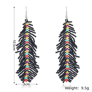 ต่างหูห่วงรูปต้นไม้น่ารักสไตล์โบฮีเมียน ต่างหูประดับลูกปัดทำมือสไตล์โบโฮสำหรับผู้หญิง โดย MD HANDICRAFTS - Product Image 5