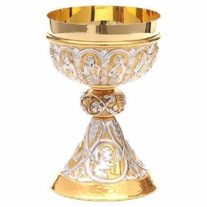 ถ้วยศักดิ์สิทธิ์ทองเหลืองสีทองเงาขายดี สามารถปรับแต่งด้วยลายสลักได้ ถ้วยศักดิ์สิทธิ์ทำด้วยมือจากทองเหลืองคุณภาพสูงสำหรับโบสถ์ - Product Image 1