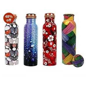 Custom Print 100% Real Copper Water Bottle With Box Customizable Designs Reusable Health Hygenic Copper Bottle For Gift Ideas - Product Image 6