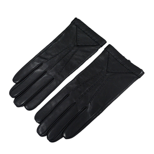 Gants de conduite classiques en cuir de mouton pour hommes, compatibles écran tactile, doublure en laine chaude, noirs et marron, pour l'hiver - Product Image 4