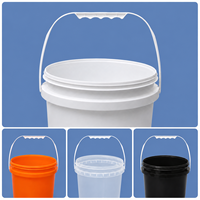 Ember Plastik Transparan 20L Anti Bocor untuk Penyimpanan Deterjen, dengan Tutup, Food Grade, Ember 5 Galon