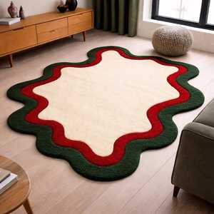 Tapis en laine tuftés à la main au design moderne personnalisé 2025 – Vente en gros de tapis tuftés à la main pour salon – Textiles indiens H/L - Product Image 1