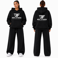Ensemble de survêtement de luxe personnalisé en molleton technique pour femme grande taille, style streetwear de haute qualité, comprenant un sweat à capuche oversize et un pantalon de survêtement