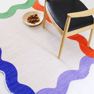 Tappeto Moderno Grande con Design a Onde, Morbido Imitazione Cashmere, Spessore 10mm, 1000g/mq, Motivi Astratti Colorati per Soggiorno, Set da 3 - Product Image 3