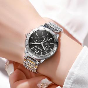 Montres à quartz rondes pour femmes, nouveau design, vert rose, montres pour femmes, Relojes - Product Image 3