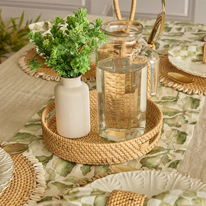 Handmade Natural Rattan Tray Wholesale Manufacturer Woven Rattan Serving Tray Ecofriendly Rattan Serving Tray Tableware - Product Image 5