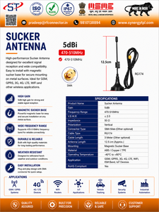 Antenne à ventouse 5dBi 470-510MHz SMA Mâle Câble RG174 Fixation Magnétique Extérieure Sans Fil WiFi 4G LTE IoT - Product Image 1