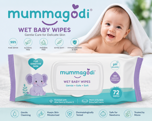 Lingettes humides pour bébé Mummagodi Premium |   Lingettes pour bébé sans alcool, hypoallergéniques, douces et délicates - Product Image 2