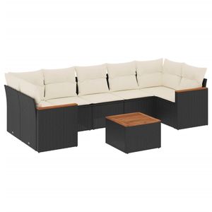 Ensemble de canapés de jardin blanc crème et noir - Product Image 2