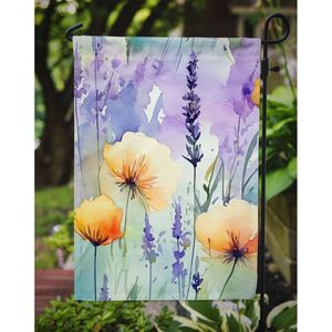 Lavande Aquarelle Jardin Drapeau Multicolore Boîte Aux Lettres Décoratif Yard Drapeau Bannière pour Patio Illustration pour Lits De Fleurs et Jardins - Product Image 3