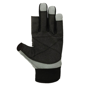 Gants de navigation unisexes à demi-doigts en cuir PU avec fermeture auto-agrippante, protection UV, confortables, antidérapants, pour sports nautiques et plongée - Product Image 1