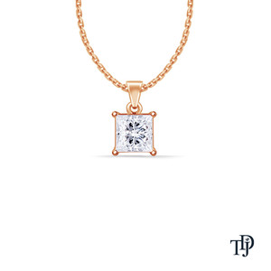 Colgante de oro de 10K con diamante solitario de cuatro puntas cultivado en laboratorio para mujer con engaste en V, fabricante mayorista y minorista OEM - Product Image 1