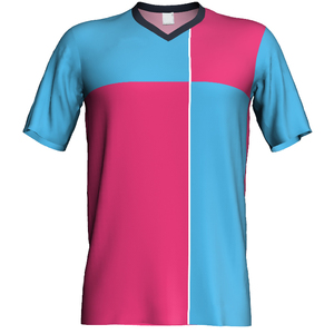 Uniforme de Fútbol de Manga Corta con Cuello en V, Diseño de Bloques de Color, Sublimado, Transpirable, OEM - Product Image 1