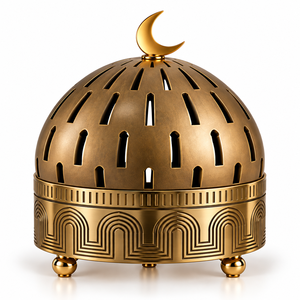 Metallic <b>Copper</b> Etched Chocolate Server with Crescent <b>Knob</b> <b>Copper</b> Antique Cutout Dome for Events Custom Sizes & Colors Available - Product Image 6