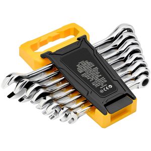 Set di 8 Chiavi Combinate a Cricchetto con Supporto Organizzatore, Chiavi a Bussola da 17mm, in Acciaio CrV, Misure Metriche da 8mm-19mm - Product Image 1
