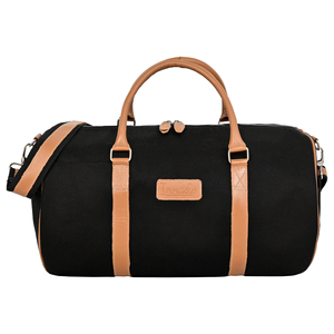 Bolsa de Viaje IRNADO Negra de Cuero Genuino, Ligera y Resistente, para Gimnasio, Fin de Semana, con Forro de Poliéster, Gran Capacidad y Duradera - Product Image 1