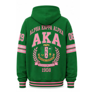 เสื้อฮู้ด Alpha Kapa Alpha 1908 AKA Sorority สีชมพูเขียว เสื้อผ้าสไตล์กรีกสำหรับชีวิตประจำวัน ดีไซน์ทันสมัย ใส่ได้ทุกวัน - Product Image 6