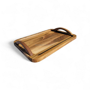 Bandeja Moderna para Lavavajillas de Madera de Acacia con Diseño Floral Hecha a Mano, Modelo FWE-006, Nueva, Personalizada, Venta al por Mayor Directa de Fábrica, la Más Vendida - Product Image 3