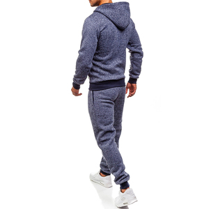 Conjunto Deportivo Azul para Hombre, Sudadera con Capucha y Cremallera de Manga Larga, Bolsillos Laterales, Ropa Casual Transpirable, Diseño Sólido, Invierno, Diseño 2 en 1 - Product Image 2